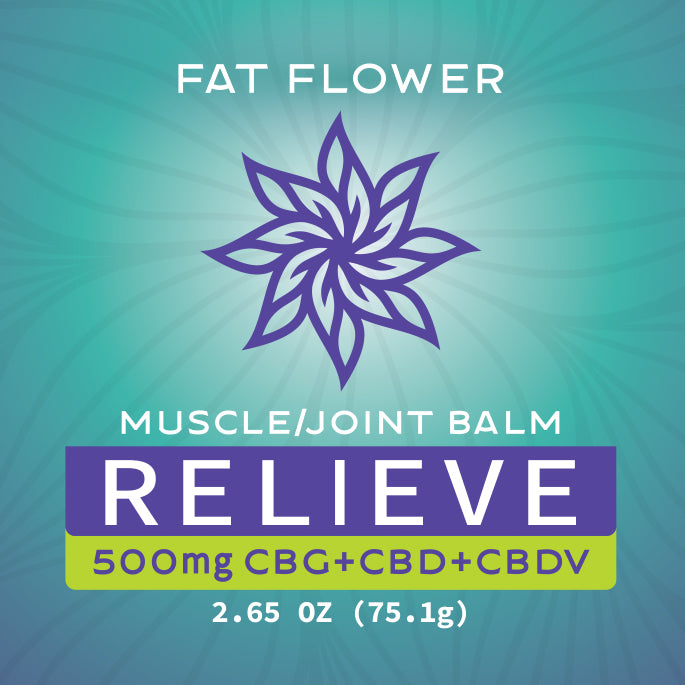 Fat Flower Certified Organic Full Spectrum Muscle and Joint Balm with CBG, CBD and CBDV with anti-inflammatory botanicals.
