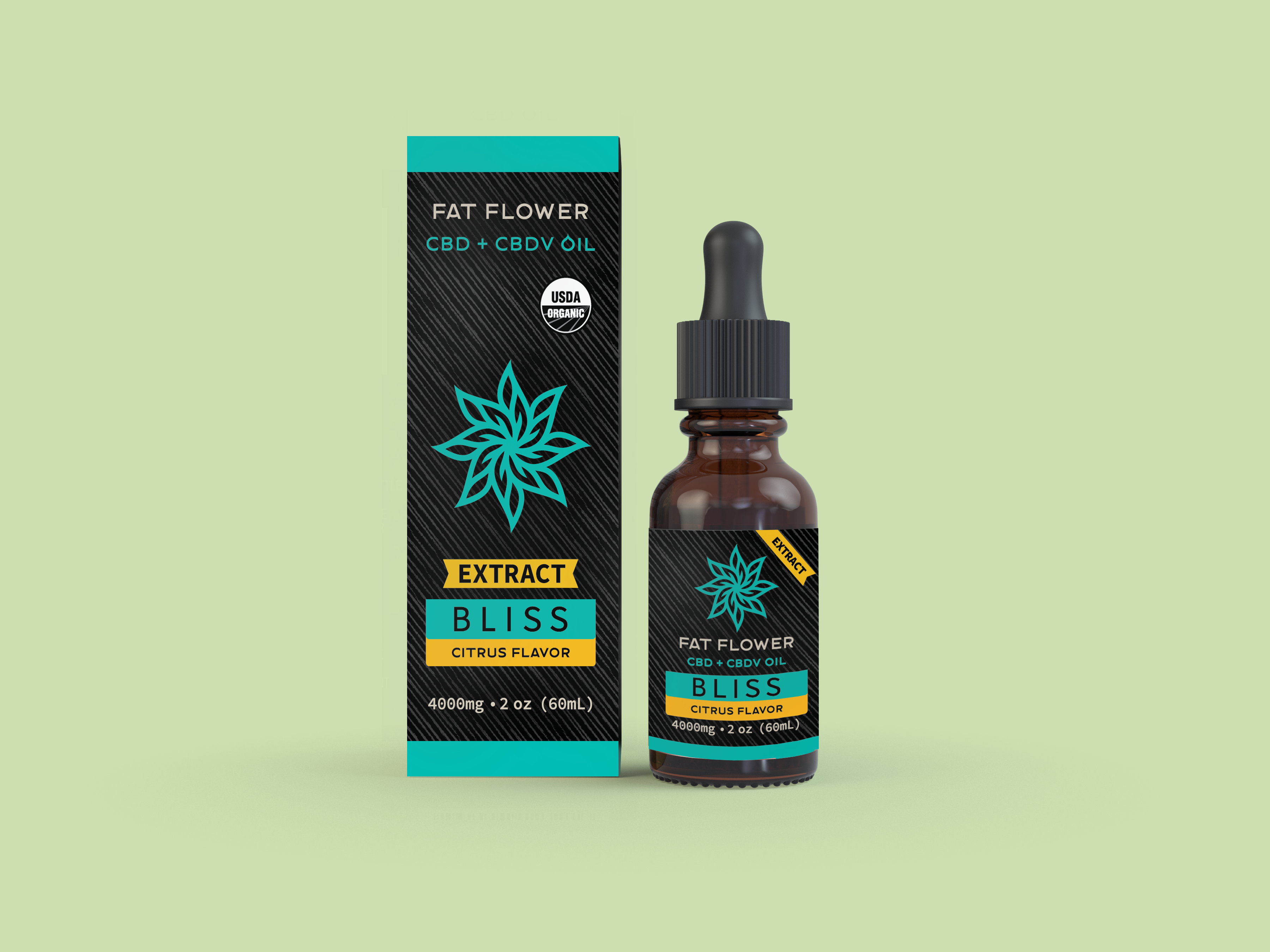 Fat Flower CBD + CBDV oil Citrus Flavor 4000mg 2oz EXTRACT