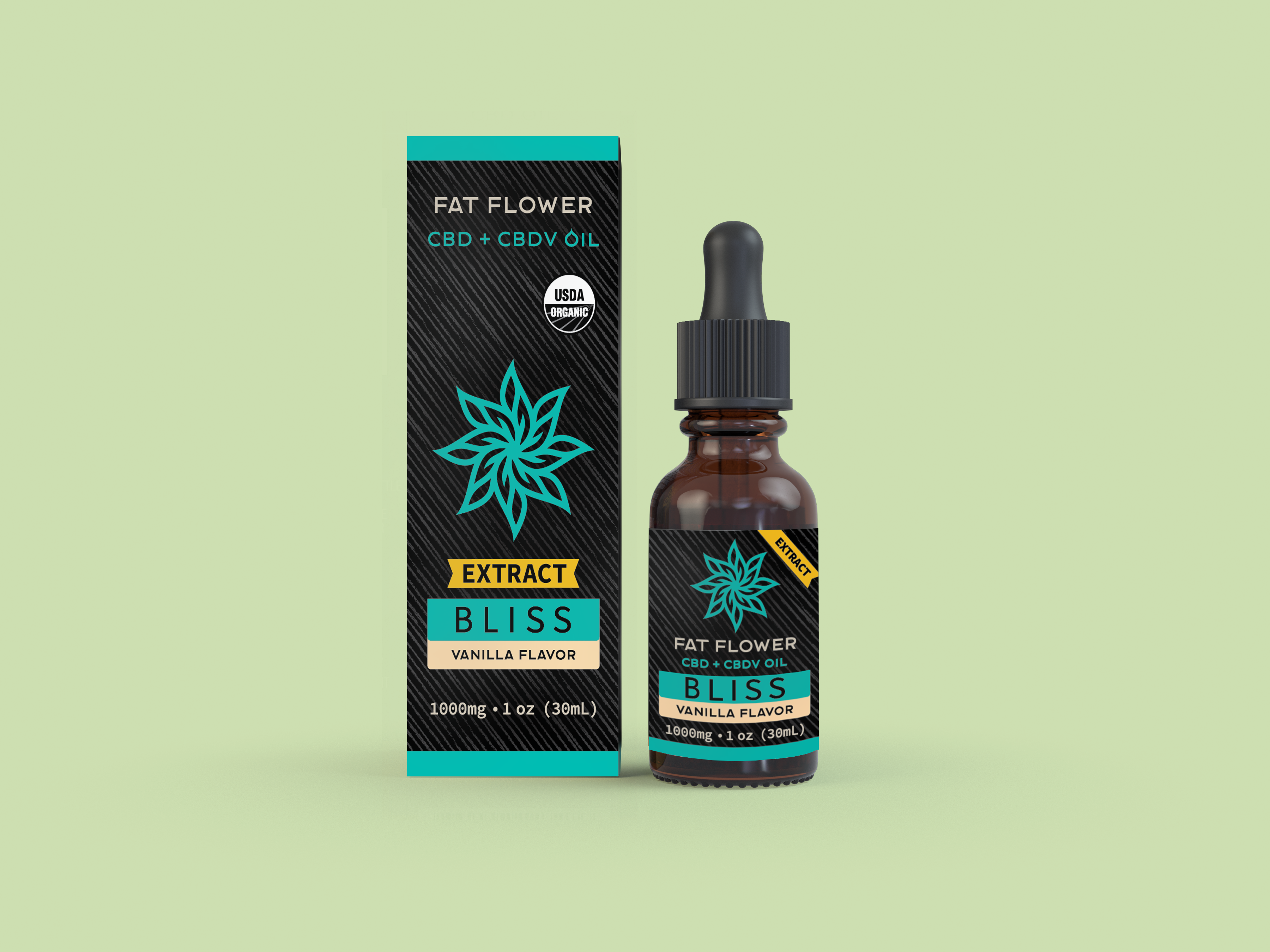 Fat Flower CBD+CBDV Oil Bliss Extract Vanilla Flavor 1000mg 1oz